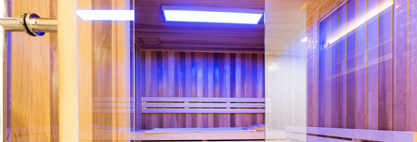 Sauna mit Farblicht